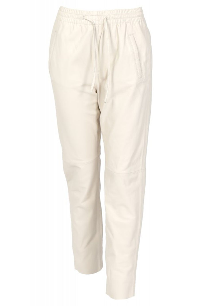 Oakwood 63641 Gift 0516 Eggshell Cream Leather Joggers - Olivia Grace Fashion