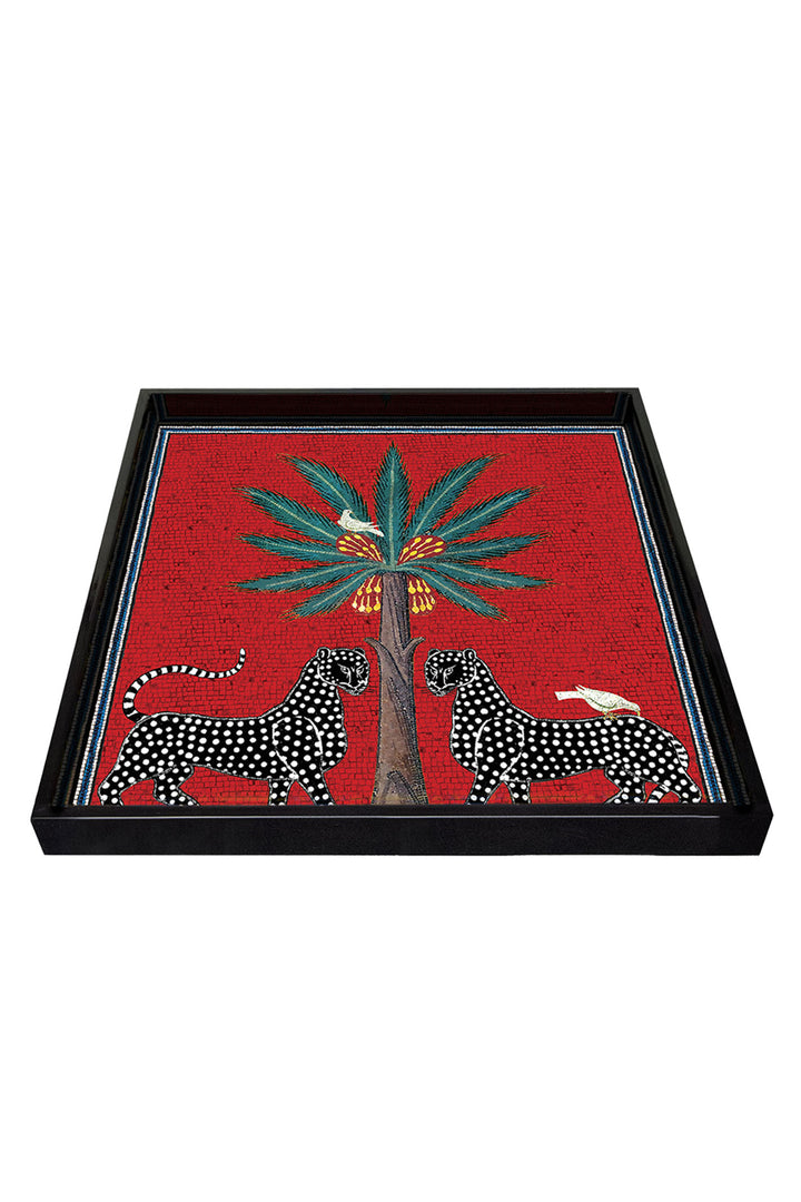 Ortigia Sicilia Red Lacquered Tray - Olivia Grace Fashion