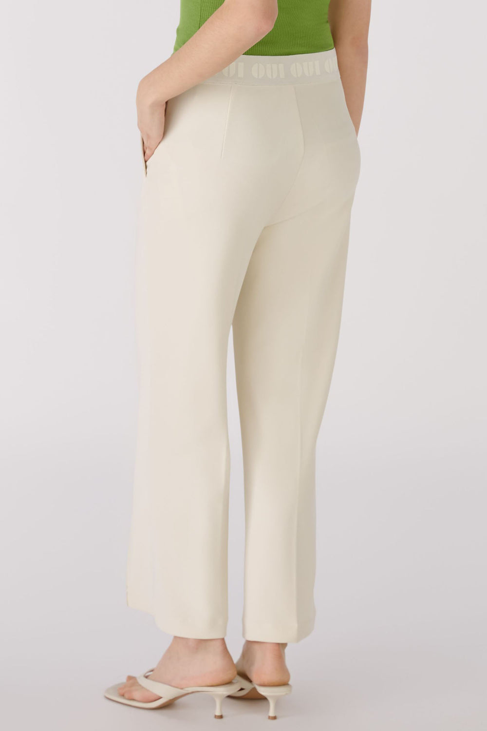 Oui 86917 Off White Cream Pull-On Trousers - Olivia Grace Fashion