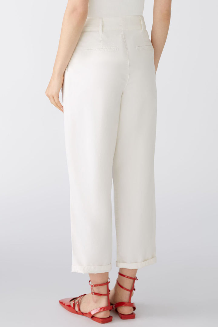 Oui 87175 Offwhite Relaxed Fit Trousers - Olivia Grace Fashion