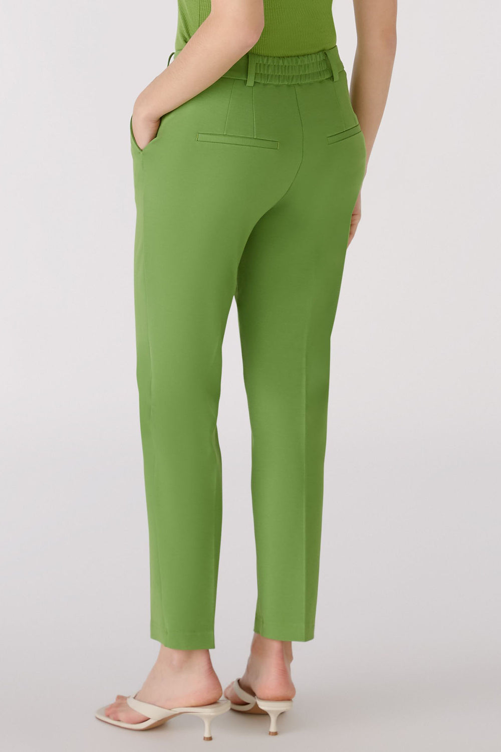 Oui 88390 Green Feylia Jersey Trousers - Olivia Grace Fashion