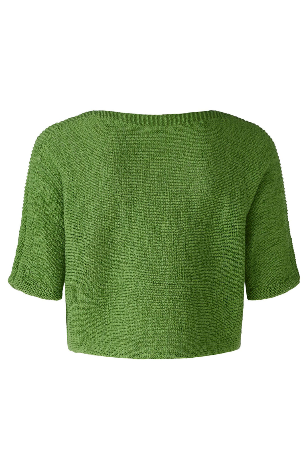 Oui 88480 Green Crop Ribbed Detail Jumper - Olivia Grace Fashion