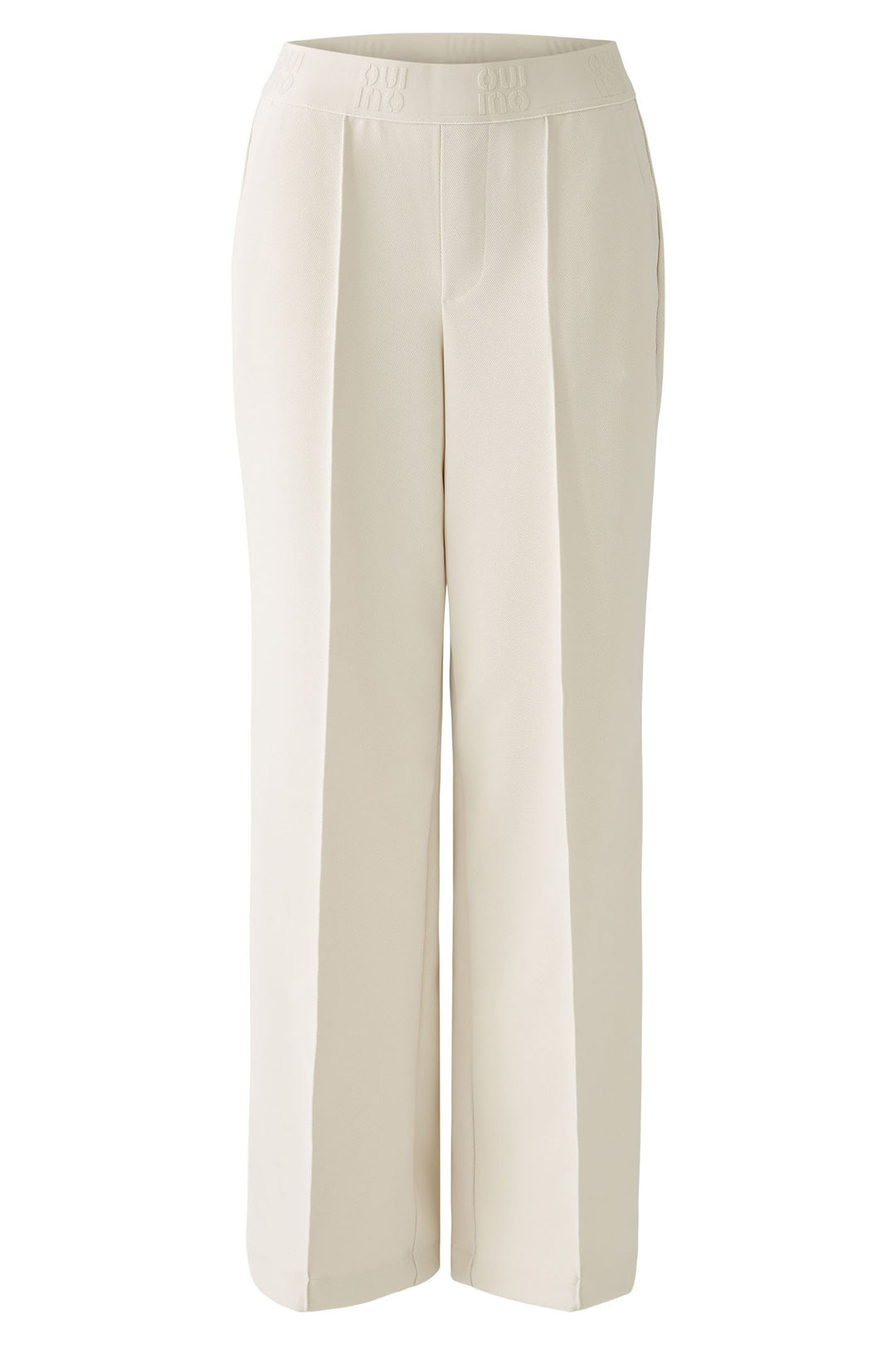 Oui 91737 Trousers Pull-On Wide Leg Off White - Olivia Grace Fashion