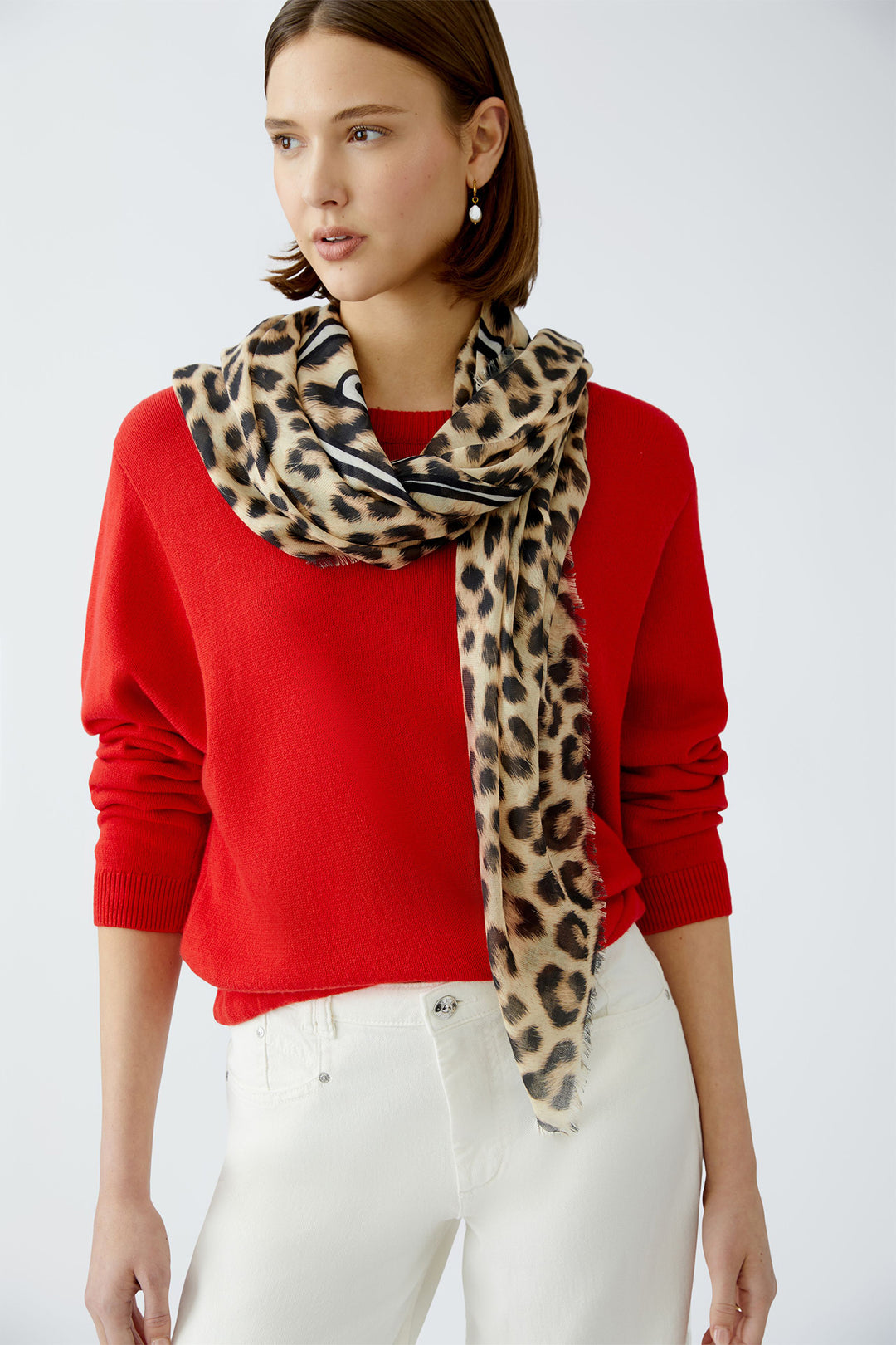 Oui 91996 Animal Print Ciao Motif Scarf - Olivia Grace Fashion