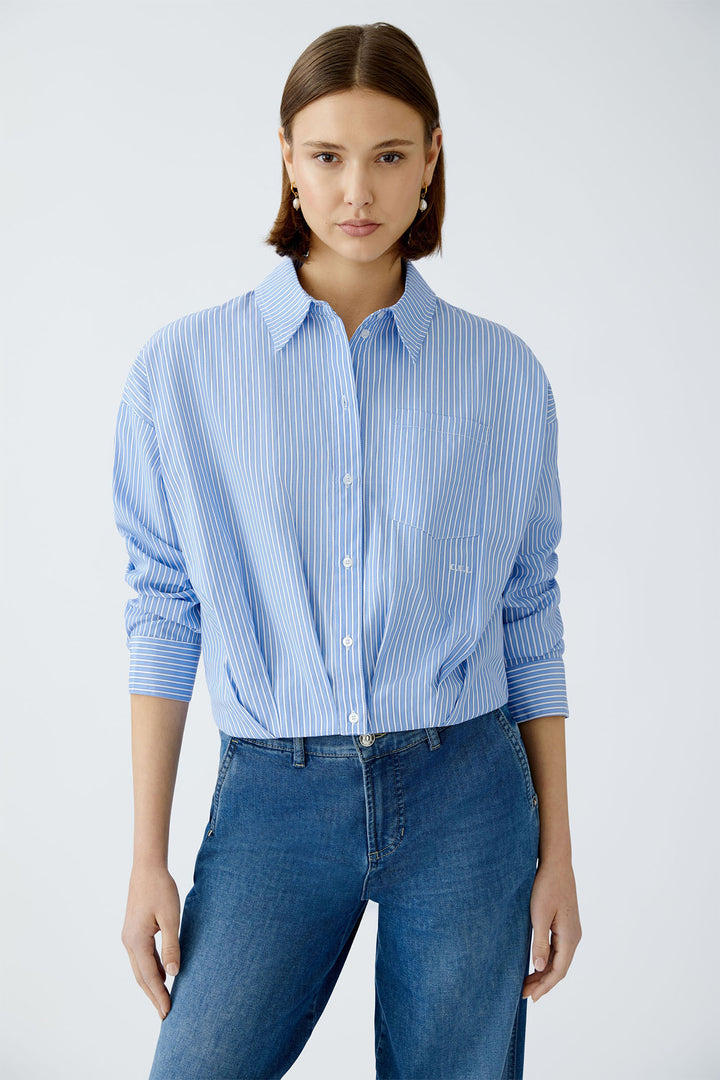 Oui Blouse Blue White Stripe 89888 0531 - Olivia Grace Fashion