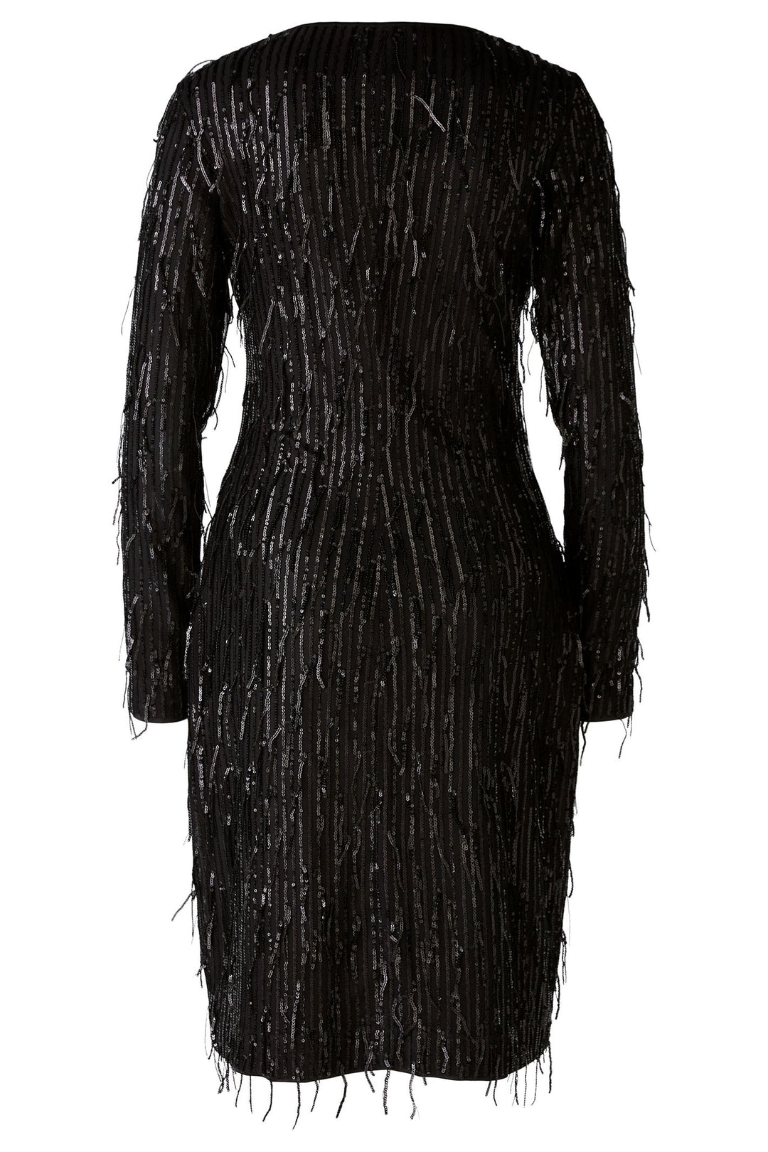 Oui Dress Black Sequin Tassle Cocktail Party 89818-9990 - Olivia Grace Fashion