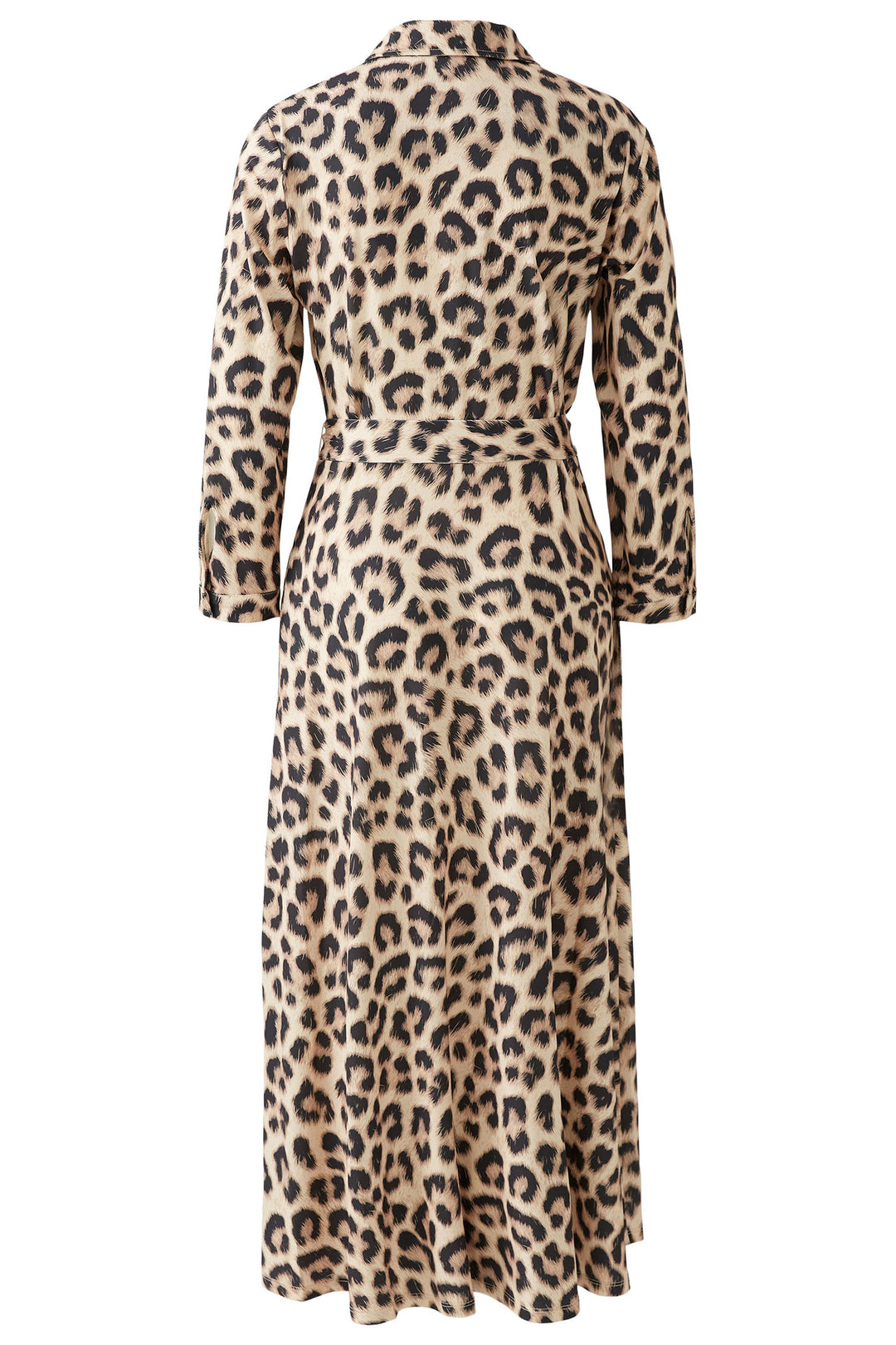 Oui Shirt Dress Midi Animal Print Camel Grey 92524 0749 - Olivia Grace Fashion