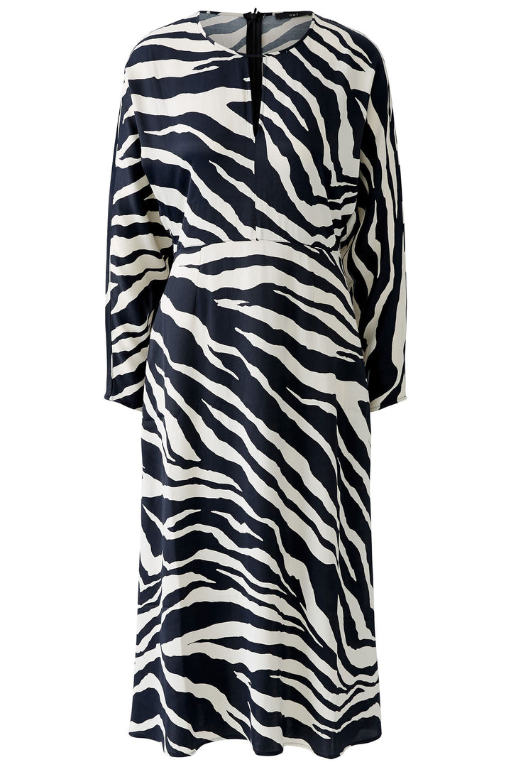 Oui Dress Midi Zebra Print Black Off-White 90633-0991 - Olivia Grace Fashion