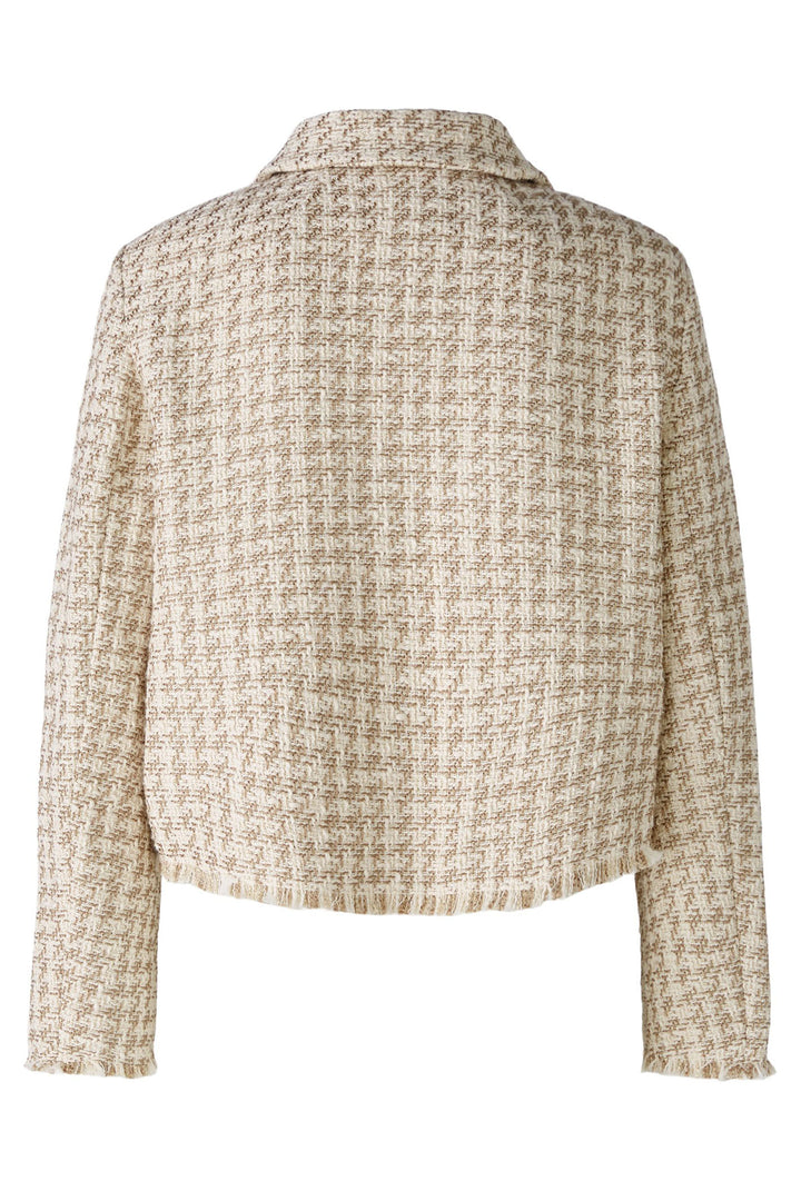 Oui Jacket Off White Brown Tweed Style 88852-0118 - Olivia Grace Fashion