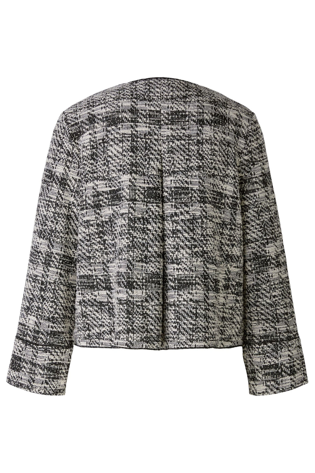 Oui Jacket White Black Check Slub Knit 90192-0109 - Olivia Grace Fashion