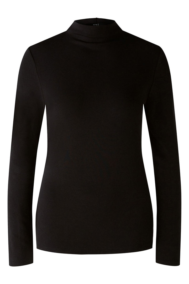 Oui Polo Neck Top  Black 90193-9990 - Olivia Grace Fashion