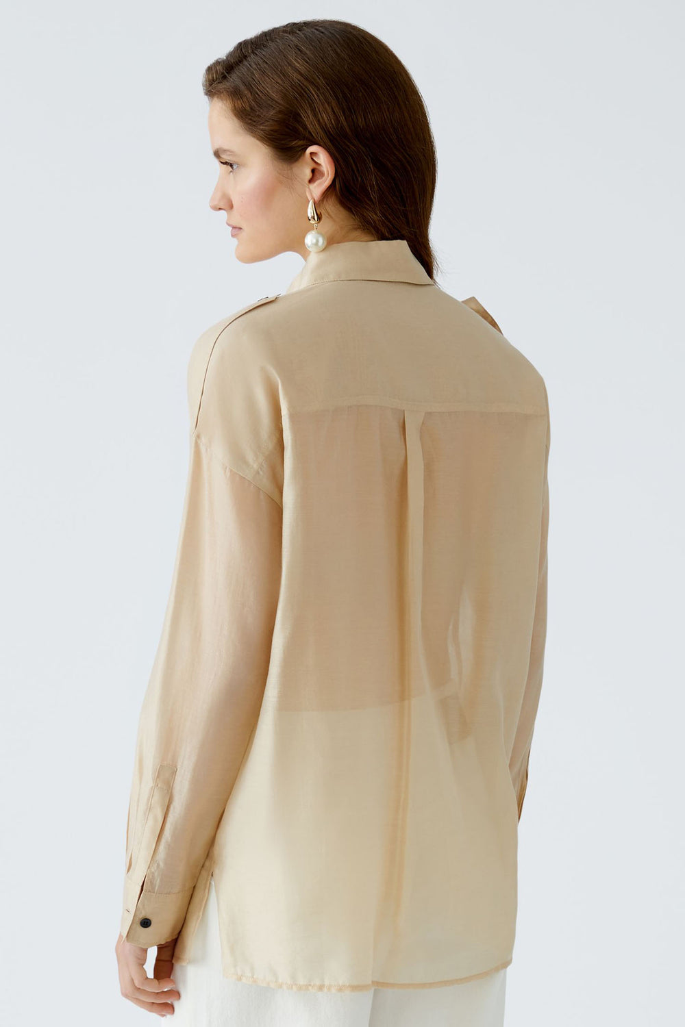 Oui Shirt Doeskin Beige 91884 7196 - Olivia Grace Fashion