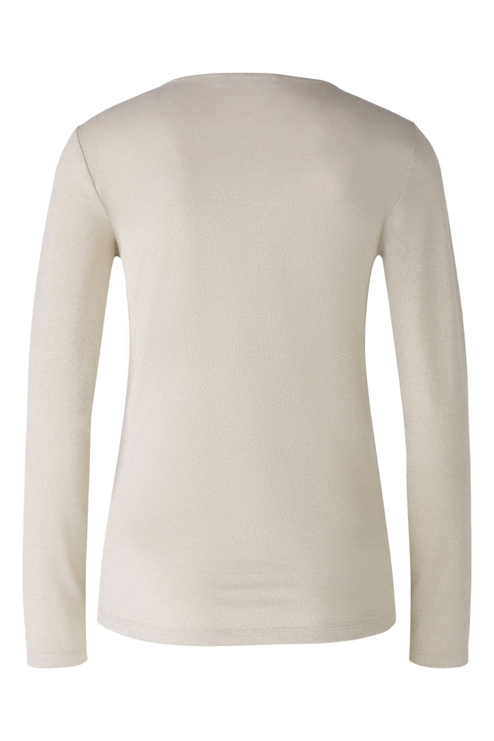 Oui Top Light Beige Melange Long Sleeve 86191-7065 - Olivia Grace Fashion