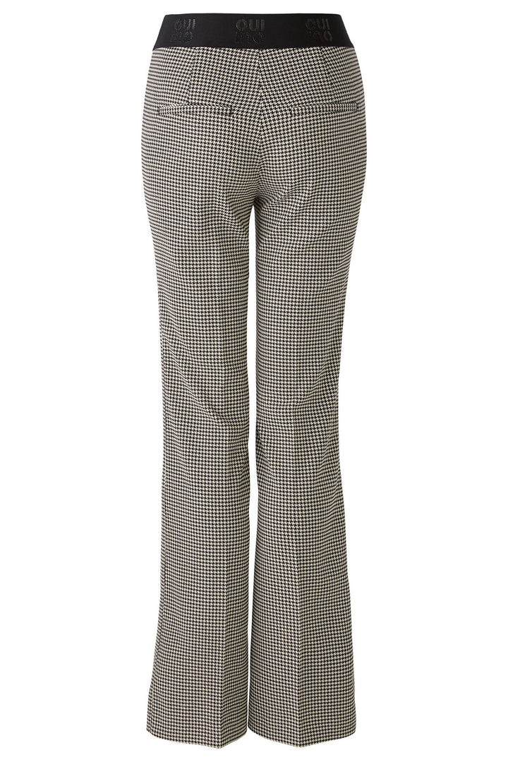 Oui Trousers Pull-On Houndstooth Black Off-White 90590 0991 - Olivia Grace Fashion