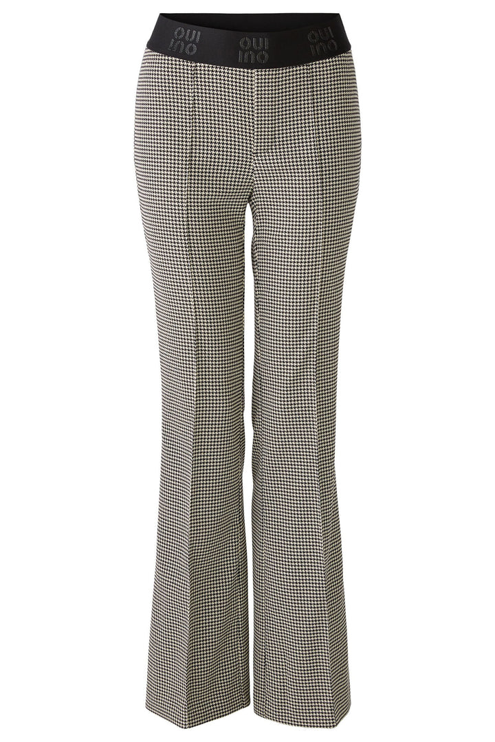 Oui Trousers Pull-On Houndstooth Black Off-White 90590 0991 - Olivia Grace Fashion