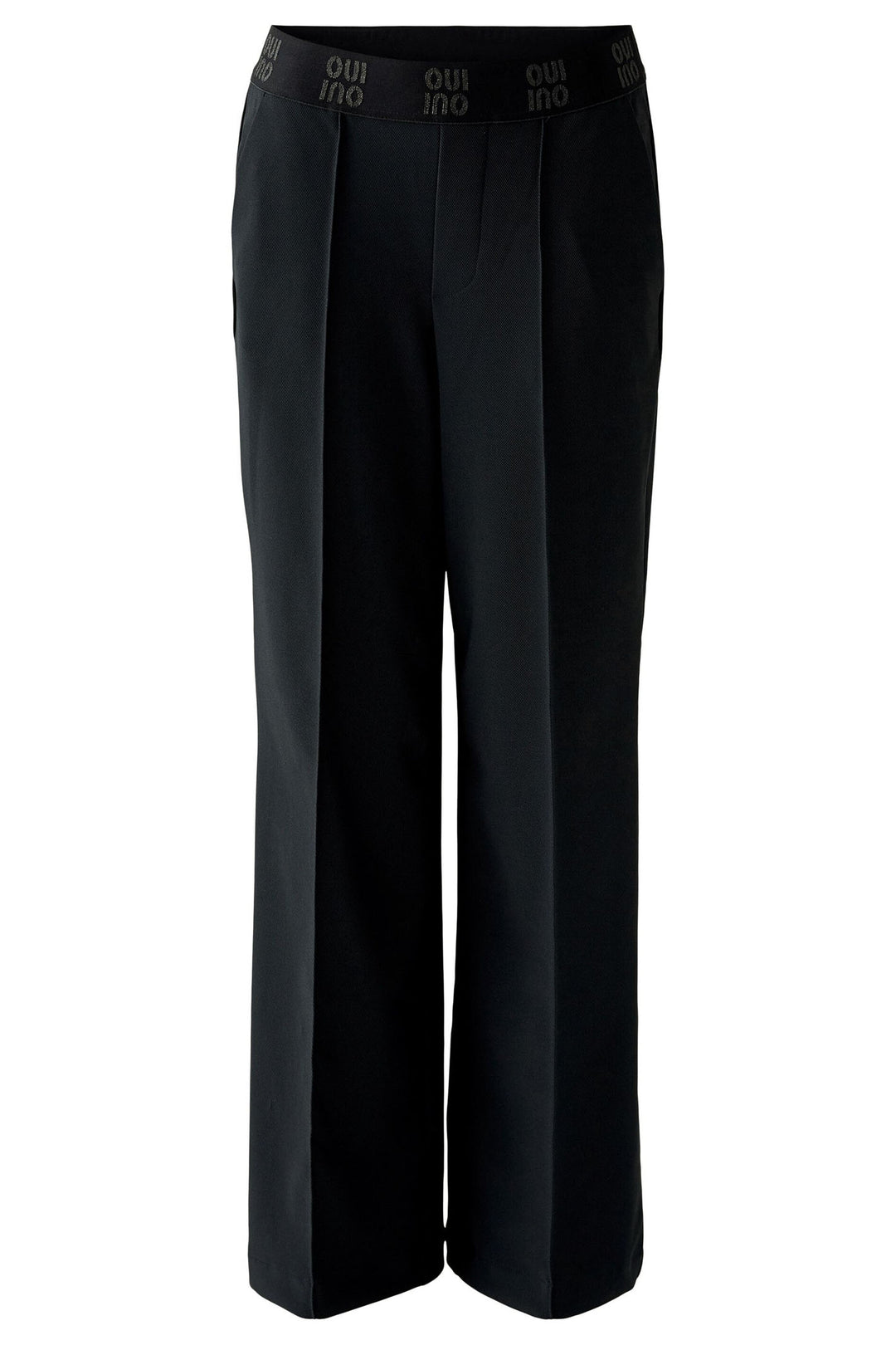 Oui Trousers Pull-On Wide Leg Black 91737 - Olivia Grace Fashion