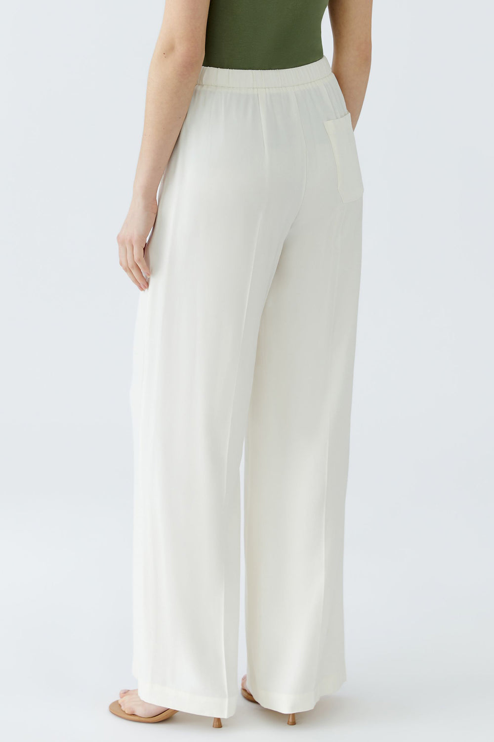 Oui Trousers Pull-On Wide Leg Champagne 92825 1052 - Olivia Grace Fashion