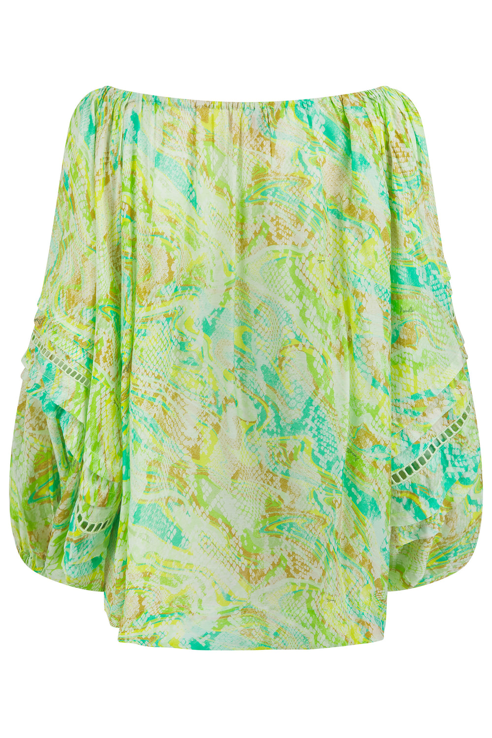 Pranella Blouse Ivy Green Basilisk Print - Olivia Grace Fashion