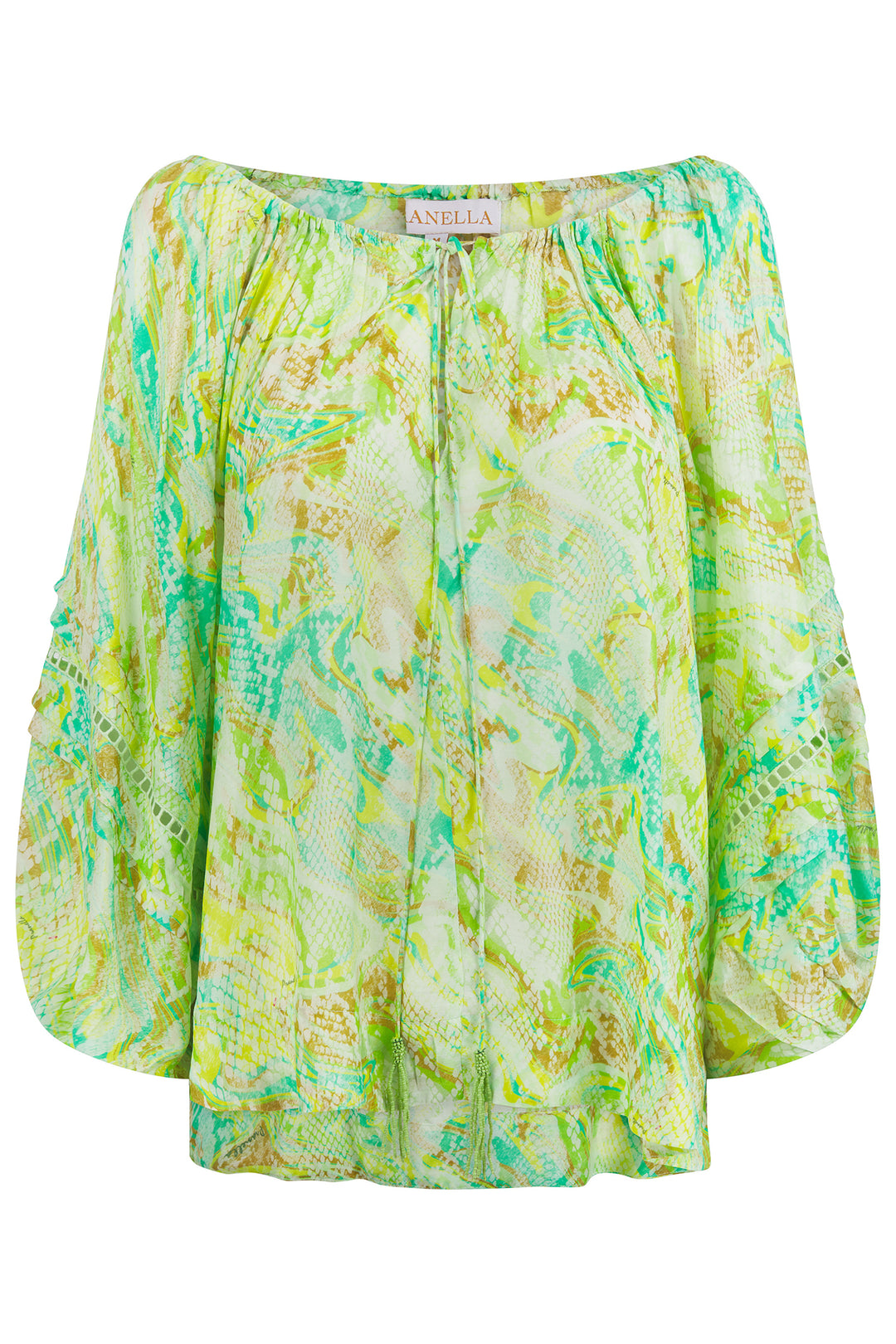 Pranella Blouse Ivy Green Basilisk Print - Olivia Grace Fashion