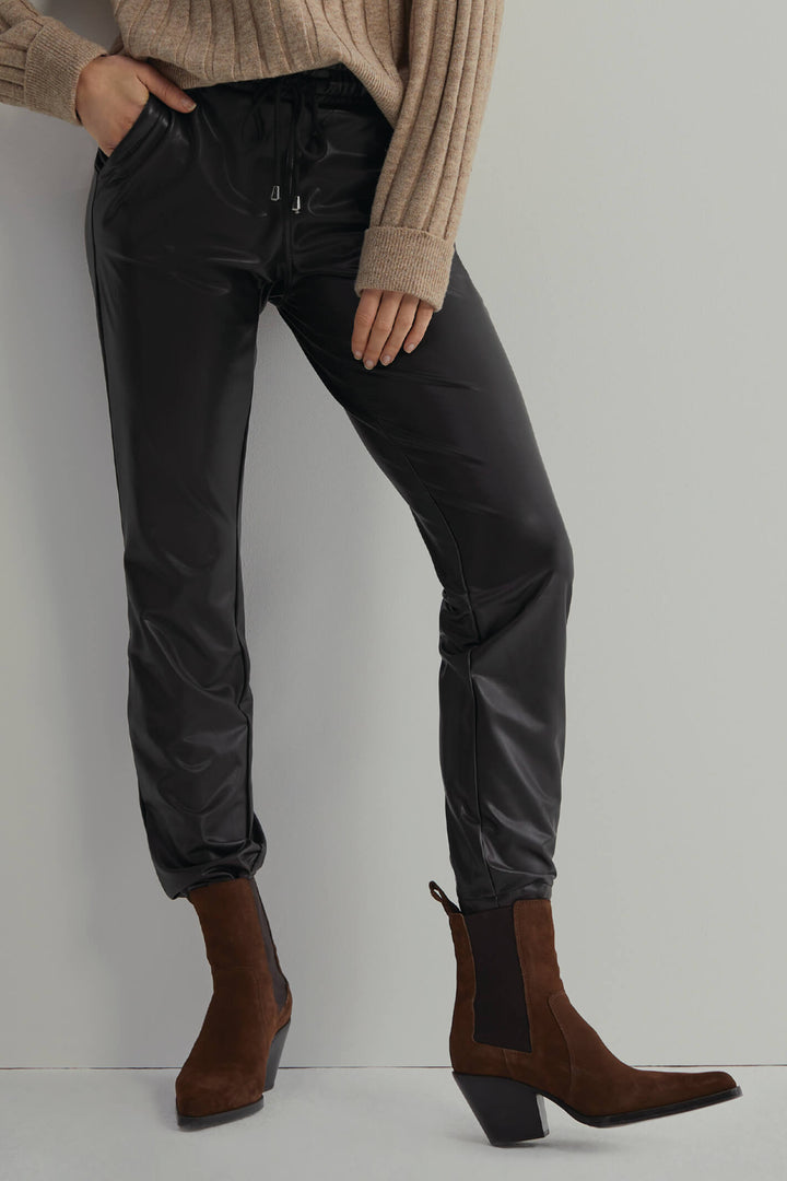 Red Button SRB4094 Tessy Black Faux Leather Trousers - Olivia Grace Fashion