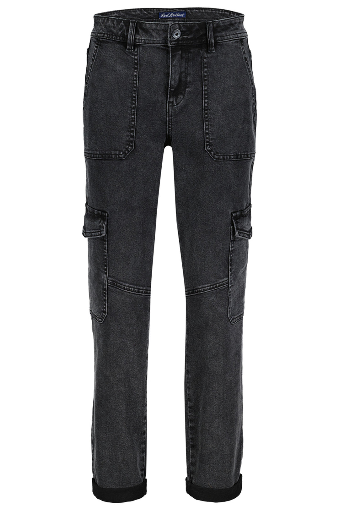 Red Button SRB4368 Cargo Jeans Black Denim - Olivia Grace Fashion