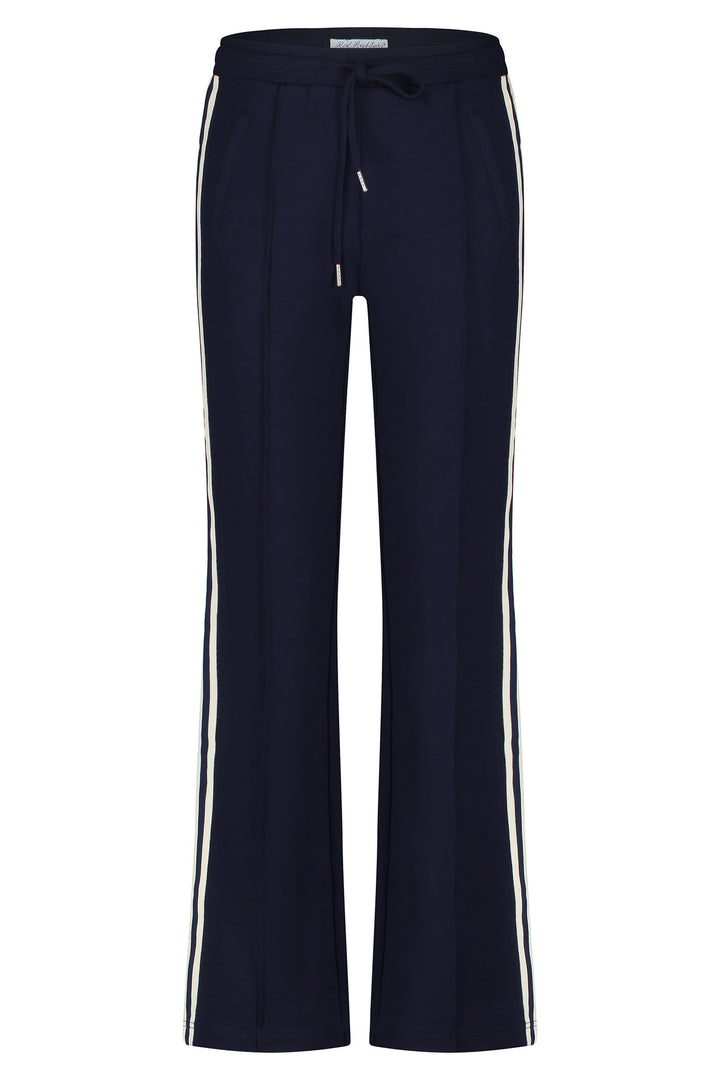 Red Button SRB4482B Dark Blue Colette Trousers Punta Drawstring With Sidetape - Olivia Grace Fashion