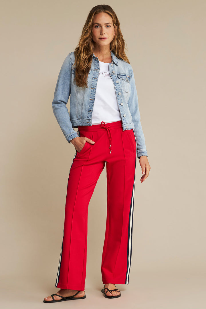 Red Button SRB4482B Red Colette Trousers Punta Drawstring With Sidetape - Olivia Grace Fashion