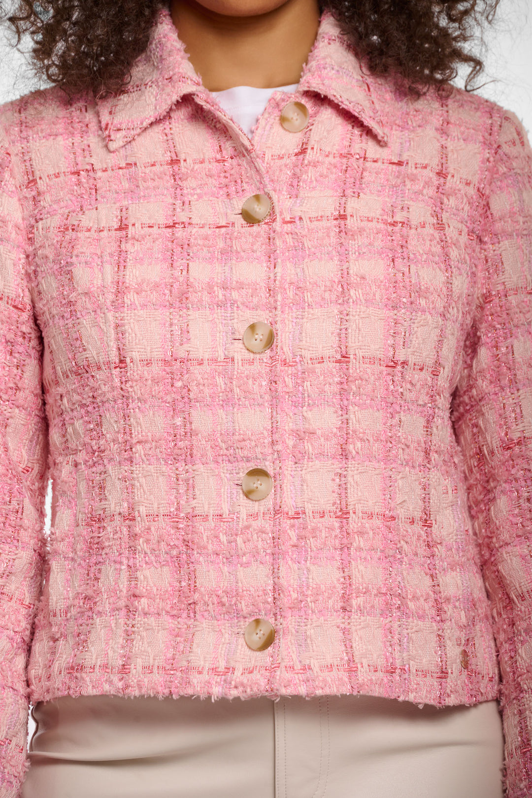 Rino & Pelle Imanski Tweed Jacket Light Pink 7002521 - Olivia Grace Fashion