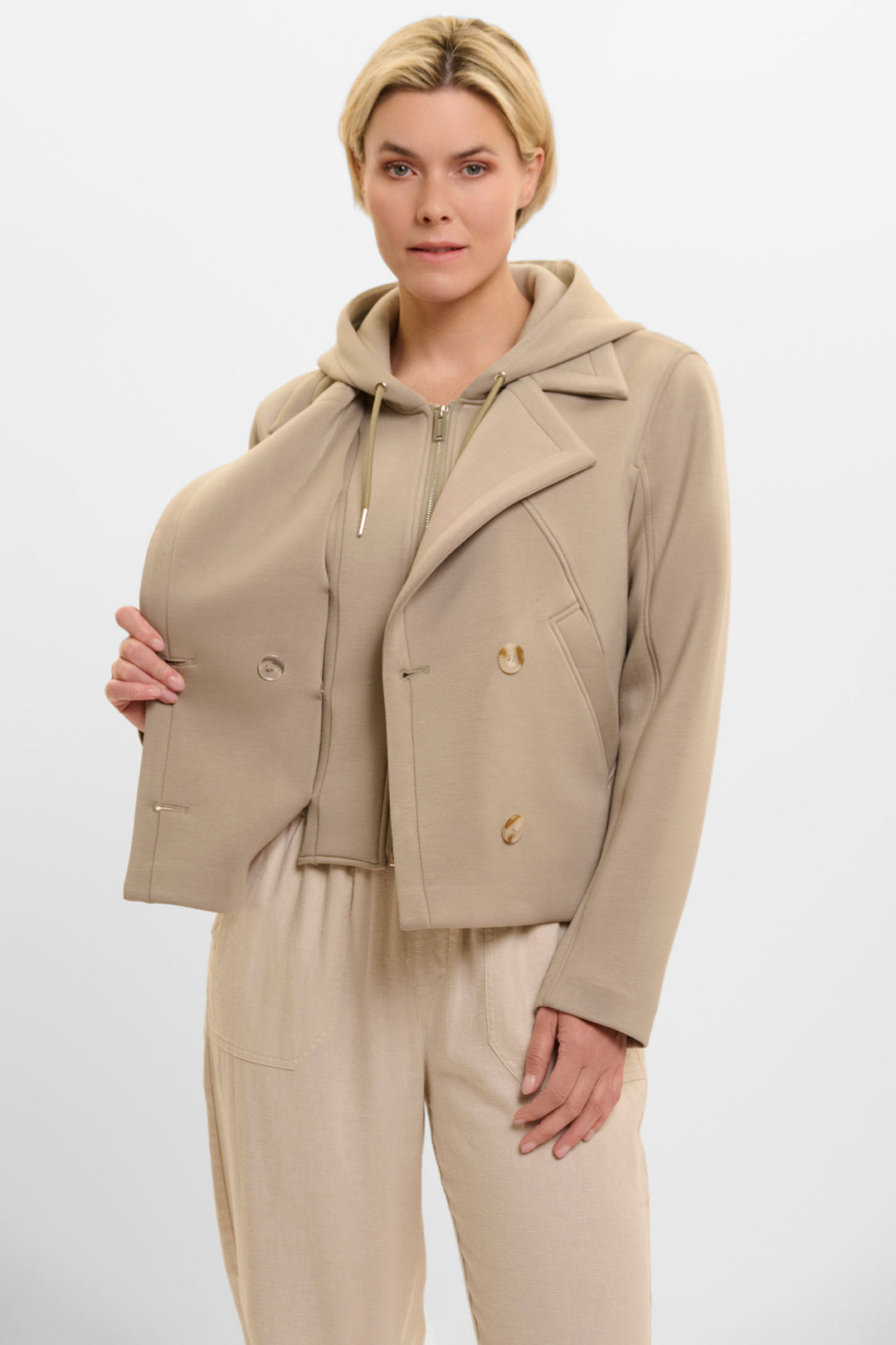 Rino & Pelle Jennifer Double Breasted Jacket Dusty Khaki 7002521 - Olivia Grace Fashion