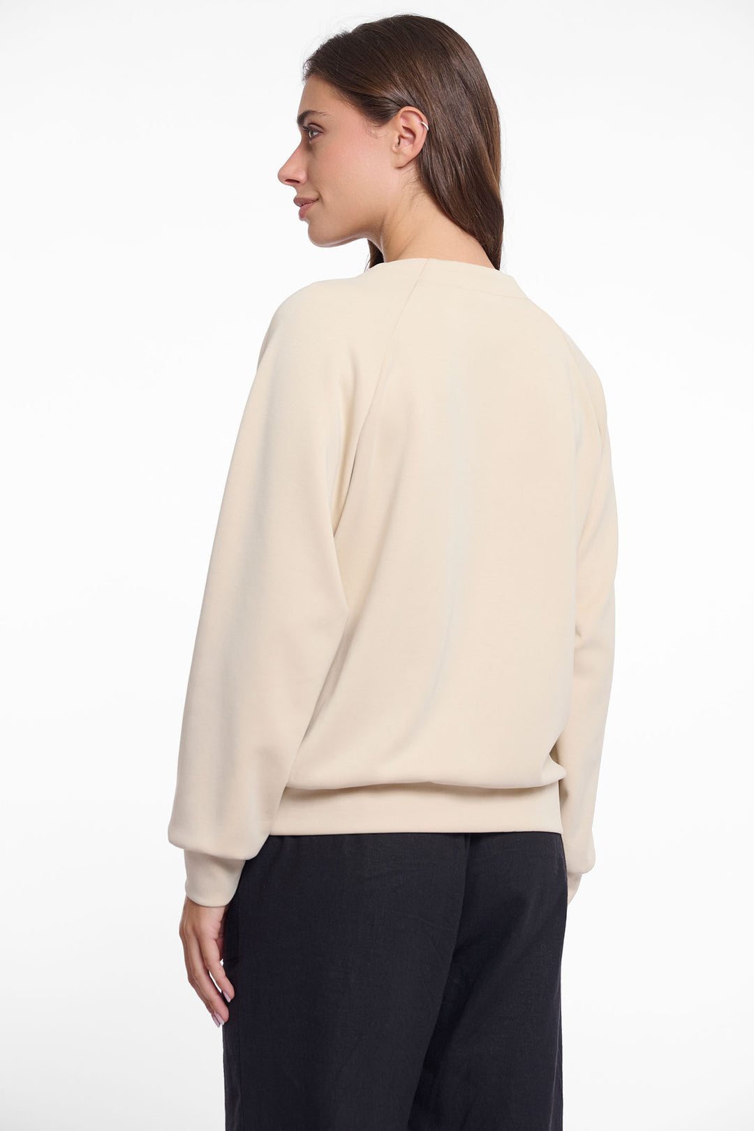 Rino & Pelle Karlijn V-Neck Sweatshirt Beige 7002522 - Olivia Grace Fashion