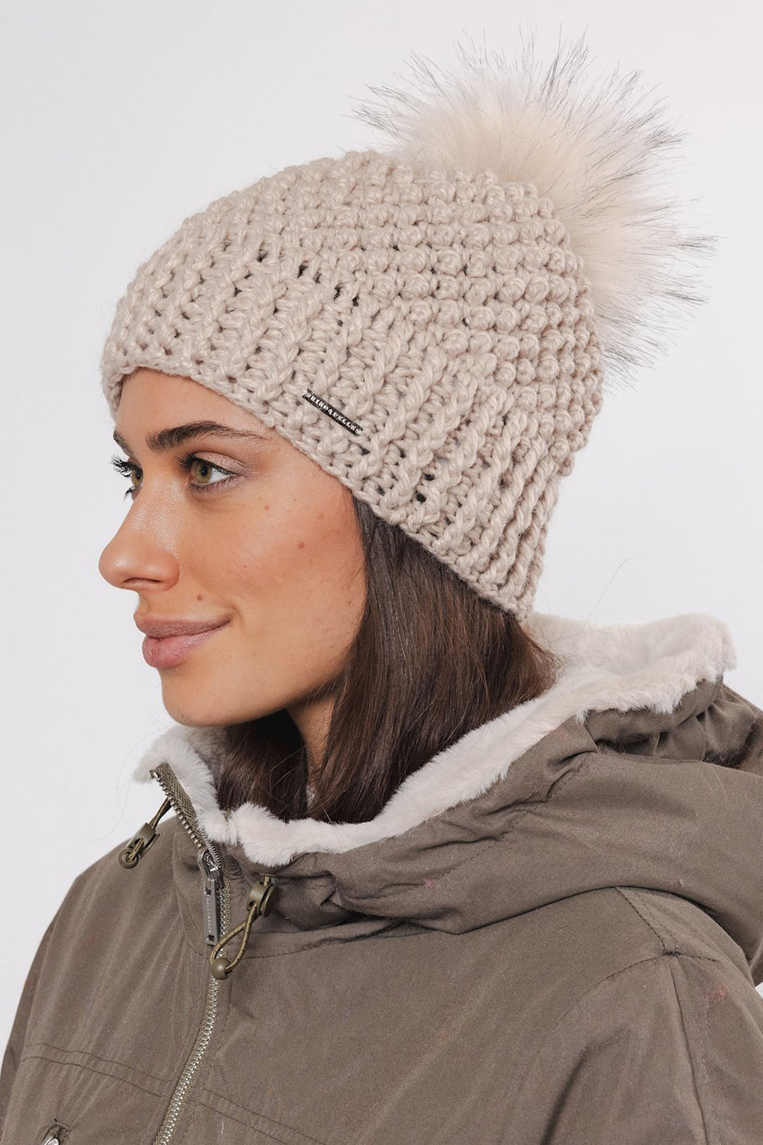 Rino & Pelle Knitted Beanie Hat Birch Cream Kevina 7002412 - Olivia Grace Fashion