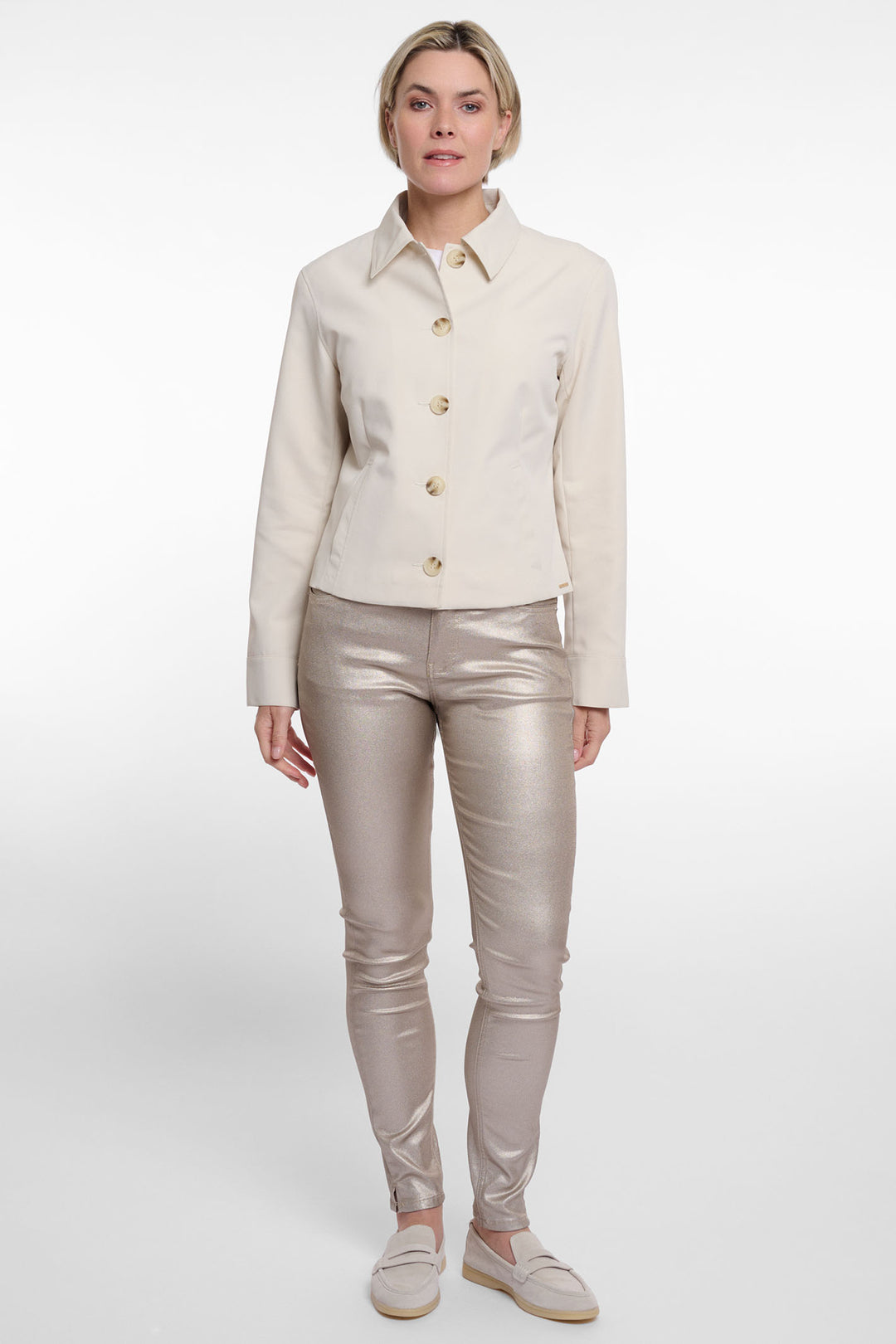 Rino & Pelle Odette Button through Jacket Birch Cream 7002521 - Olivia Grace Fashion