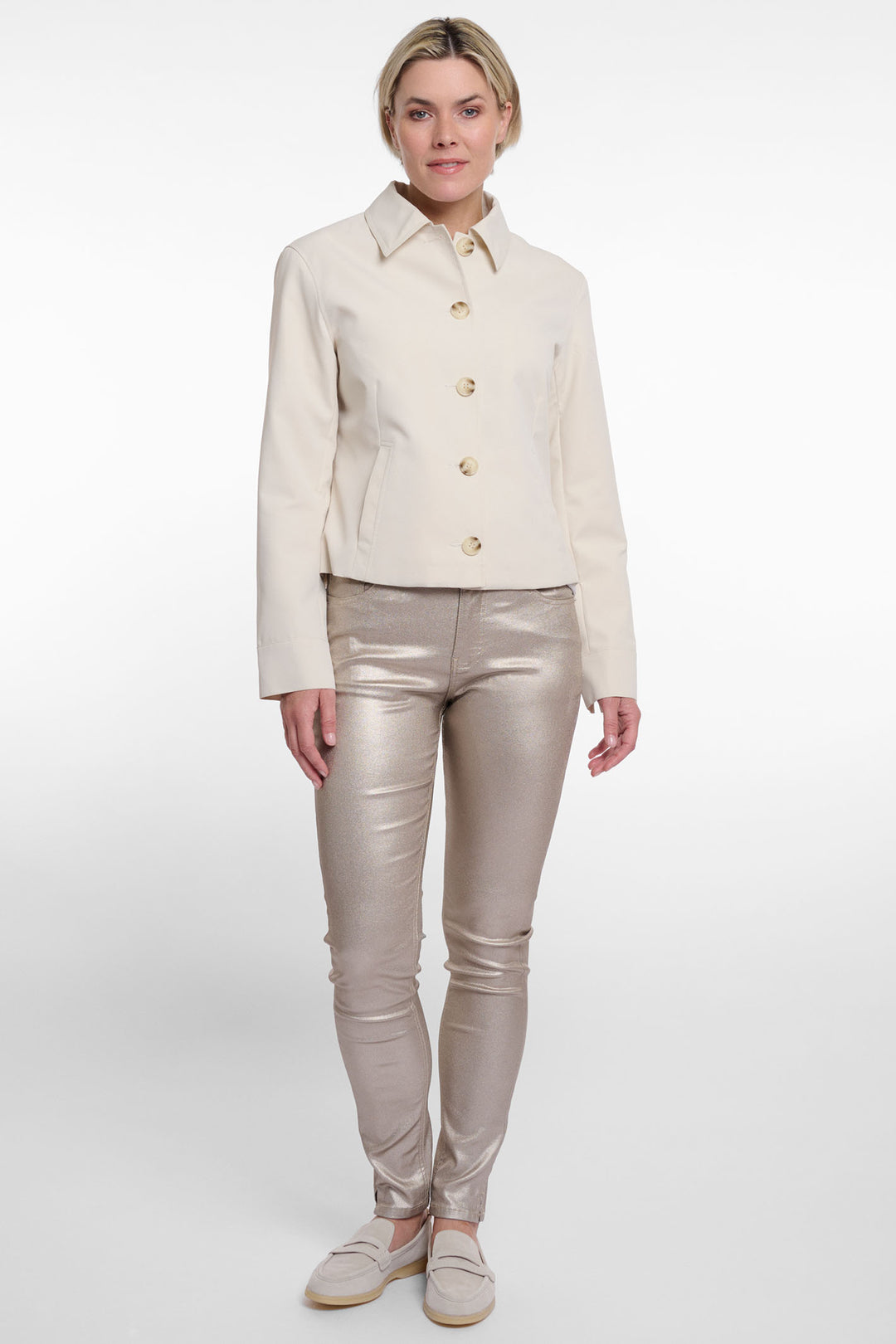 Rino & Pelle Odette Button through Jacket Birch Cream 7002521 - Olivia Grace Fashion