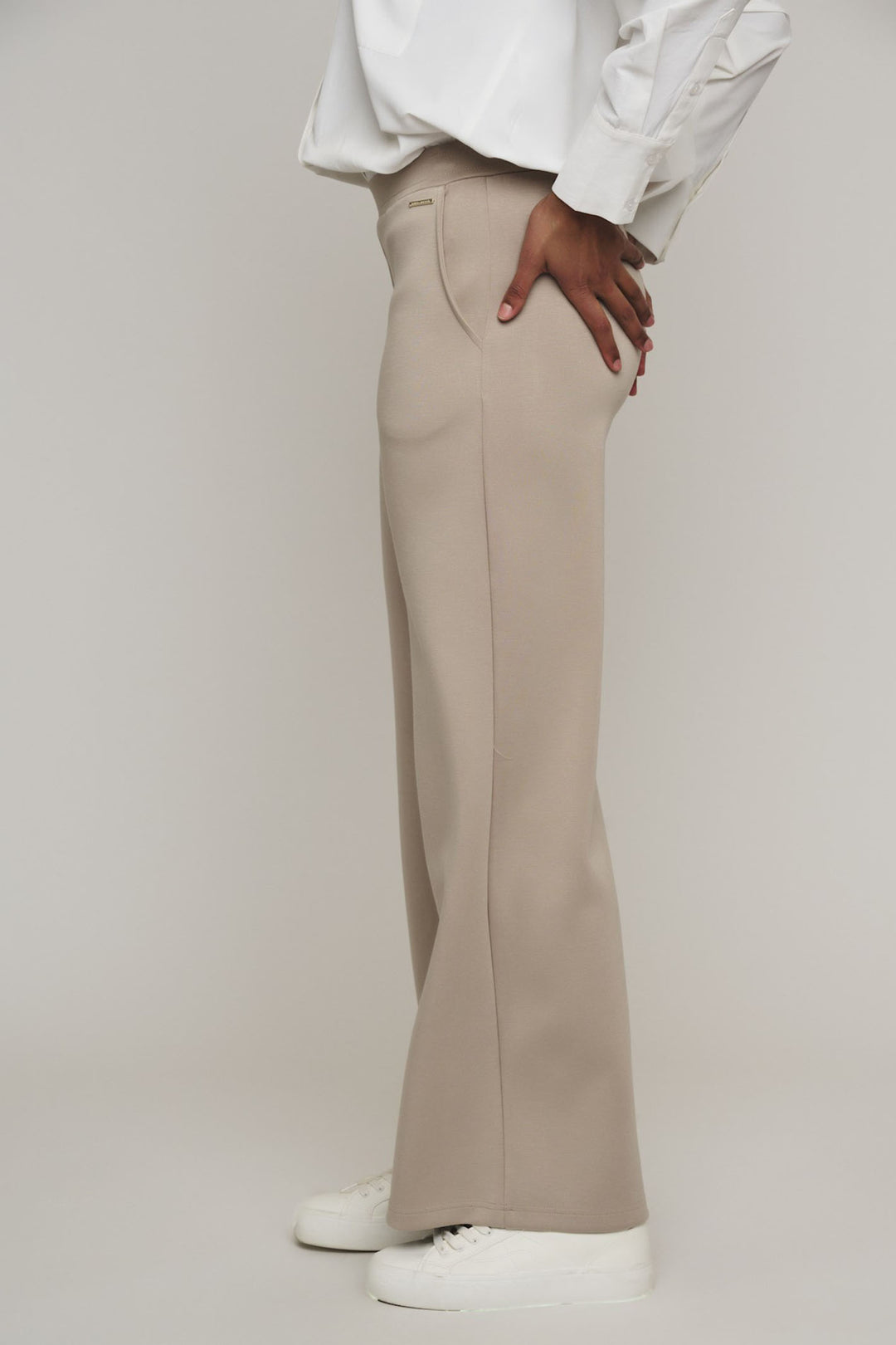 Rino & Pelle Stright Leg Trousers Light Sand Goya 7002411 - Olivia Grace Fashion