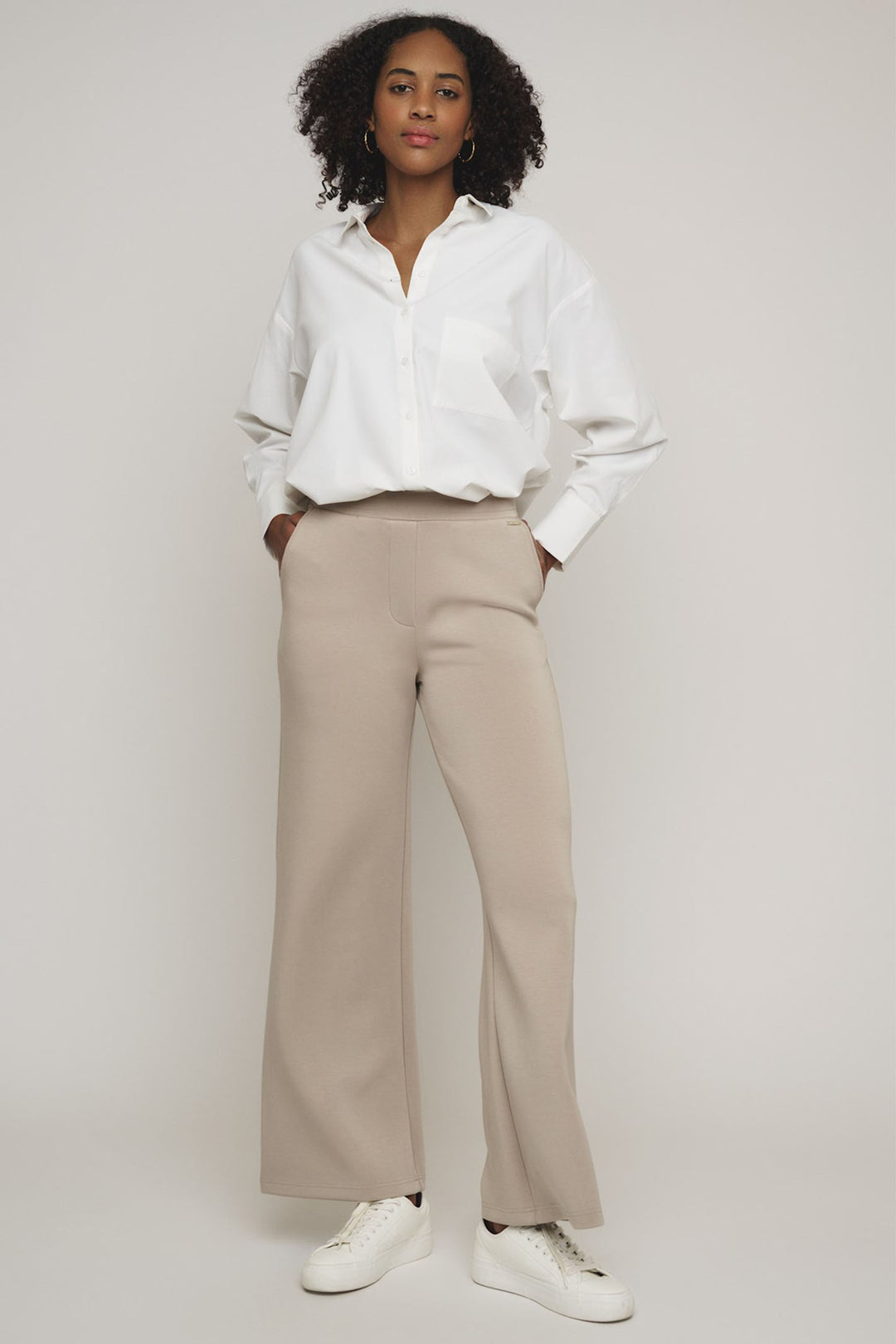 Rino & Pelle Stright Leg Trousers Light Sand Goya 7002411 - Olivia Grace Fashion