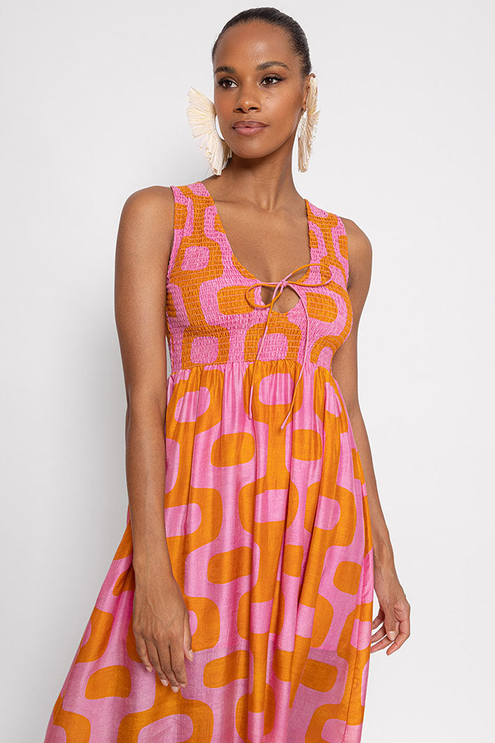 Sundress S24071 Pink Orange Laura Lima Sleveeless Dress