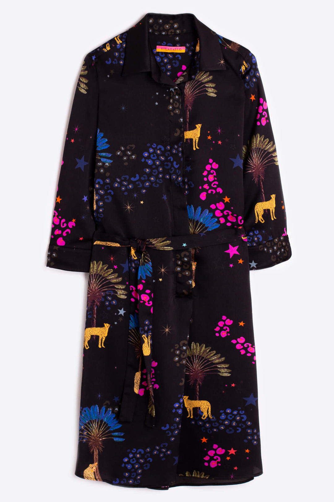 Vilagallo 30504 Black Cheetah Jungle Print Dress - Olivia Grace Fashion