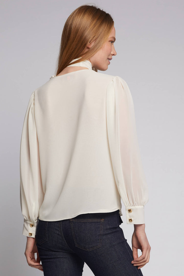 Vilagallo 30590 Off White Bell Sleeve Blouse - Olivia Grace fashion