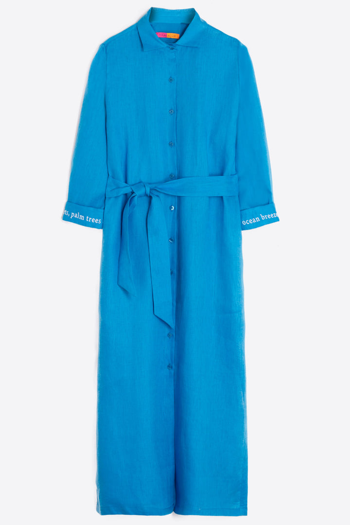 Vilagallo 30985 Blue Ocean Shirt Dress With Belt - Olivia Grace Fashion