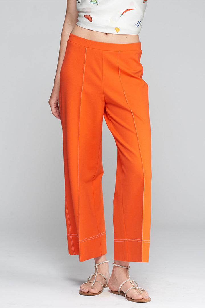 Vilagallo 32213 Orange Cropped Trousers - Olivia Grace Fashion