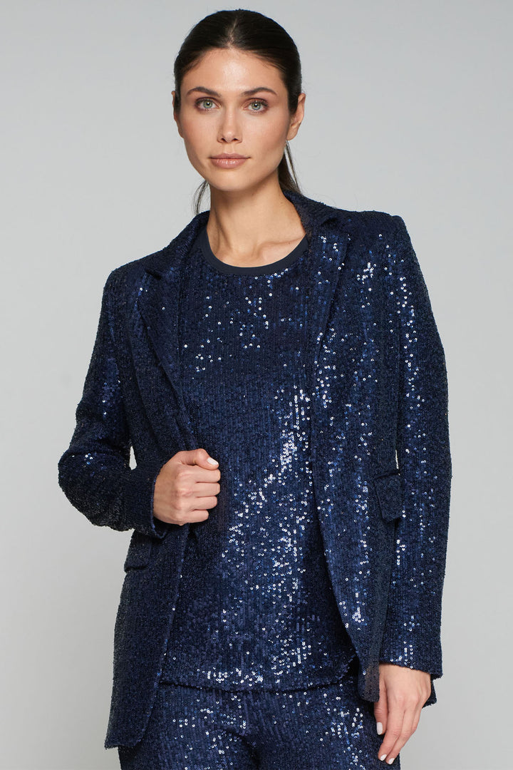 Vilagallo Jacket Navy Sequin 31601 - Olivia Grace Fashion