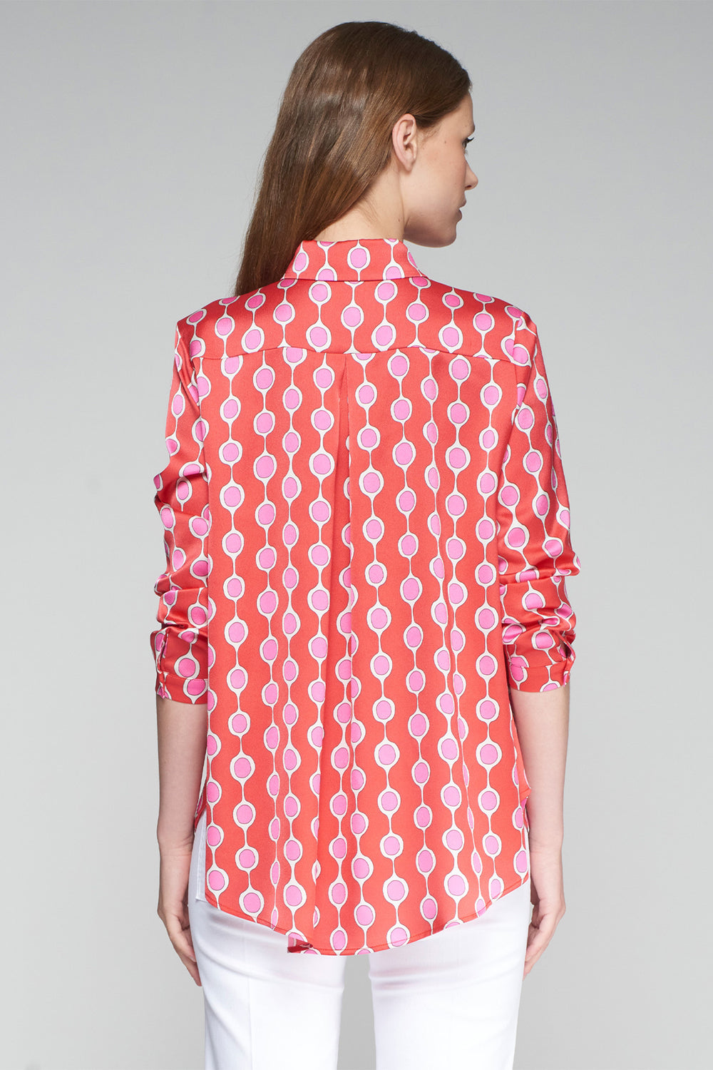 Vilagallo Red Pink Print Shirt 32423 - Olivia Grace Fashion