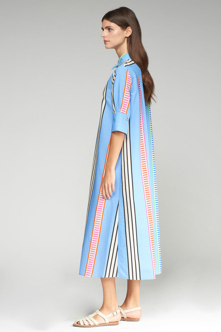 Vilagallo Shirt Dress Blue Stripe 32298 - Olivia Grace Fashion