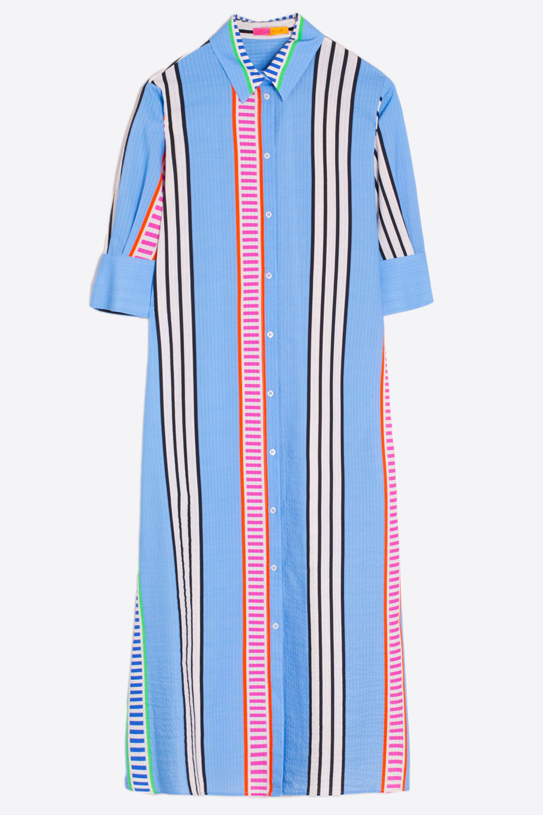 Vilagallo Shirt Dress Blue Stripe 32298 - Olivia Grace Fashion