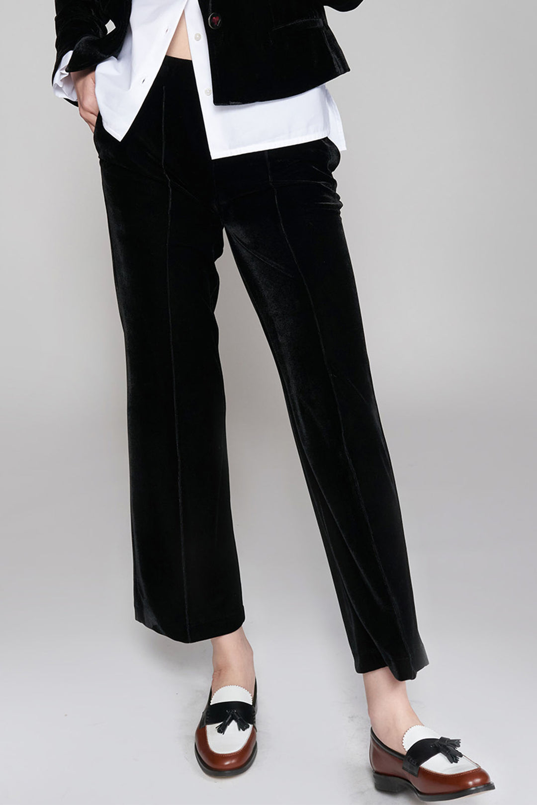 Vilagallo Trousers Black Velvet 31629 - Olivia Grace Fashion