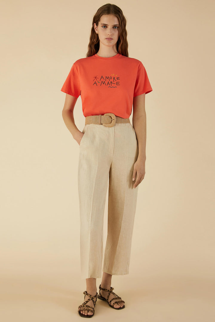 Emme Noix 2359710834200 Coral Print T-Shirt - Olivia Grace Fashion