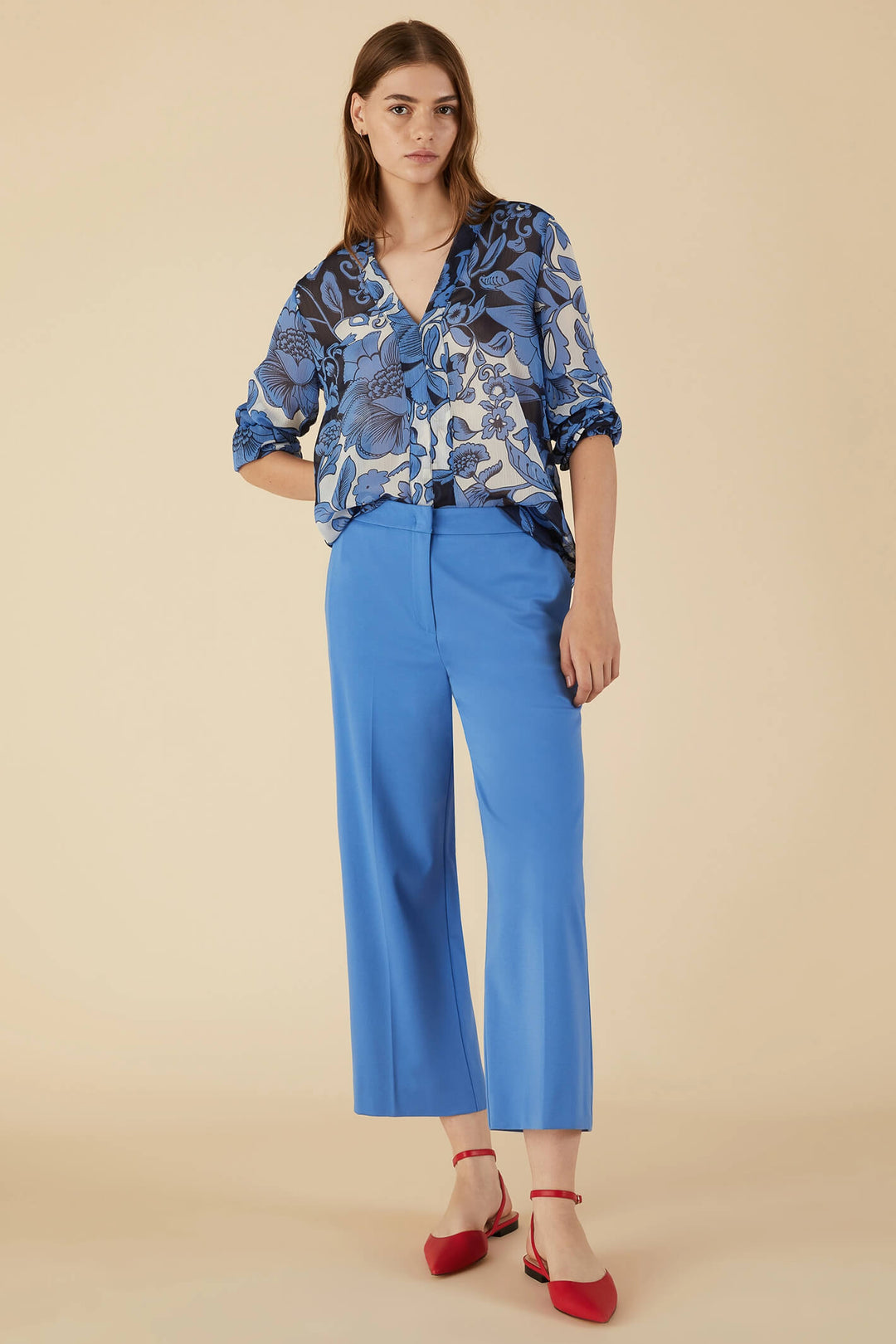 Emme Vocio 2357810435200 Deep Blue Jersey Trousers - Olivia Grace Fashion