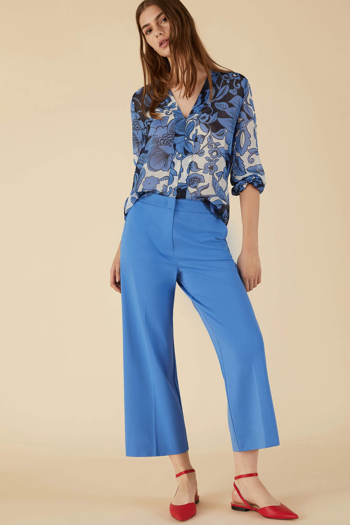 Emme Vocio 2357810435200 Deep Blue Jersey Trousers - Olivia Grace Fashion