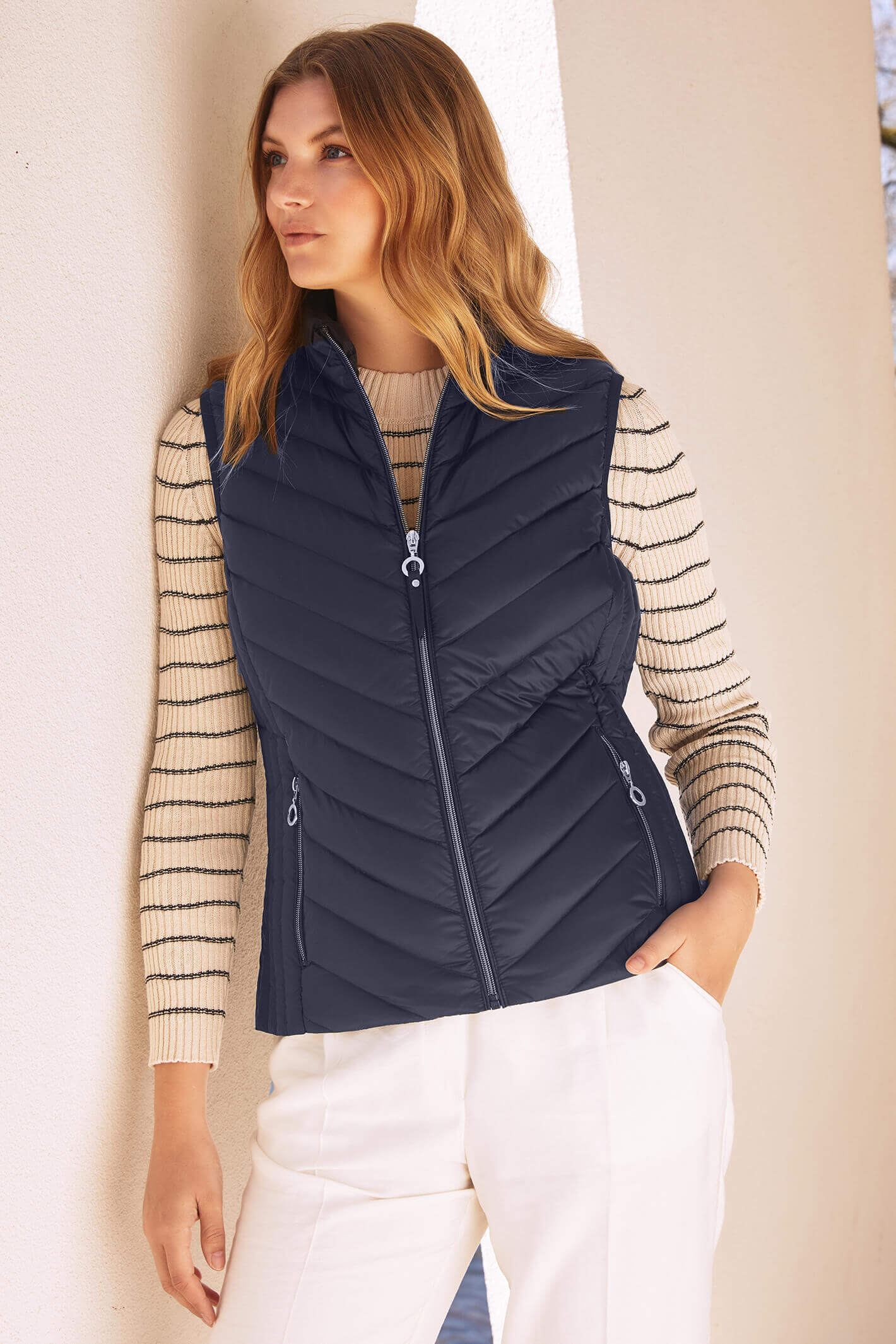 Frandsen 629-588-69 Navy Blue Padded Gilet | Olivia Grace – Olivia ...