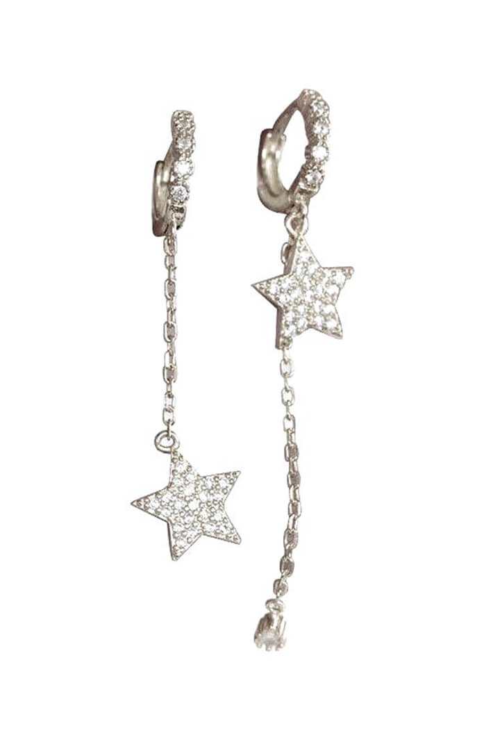 Icandi Rocks Star Drops Silver Earrings